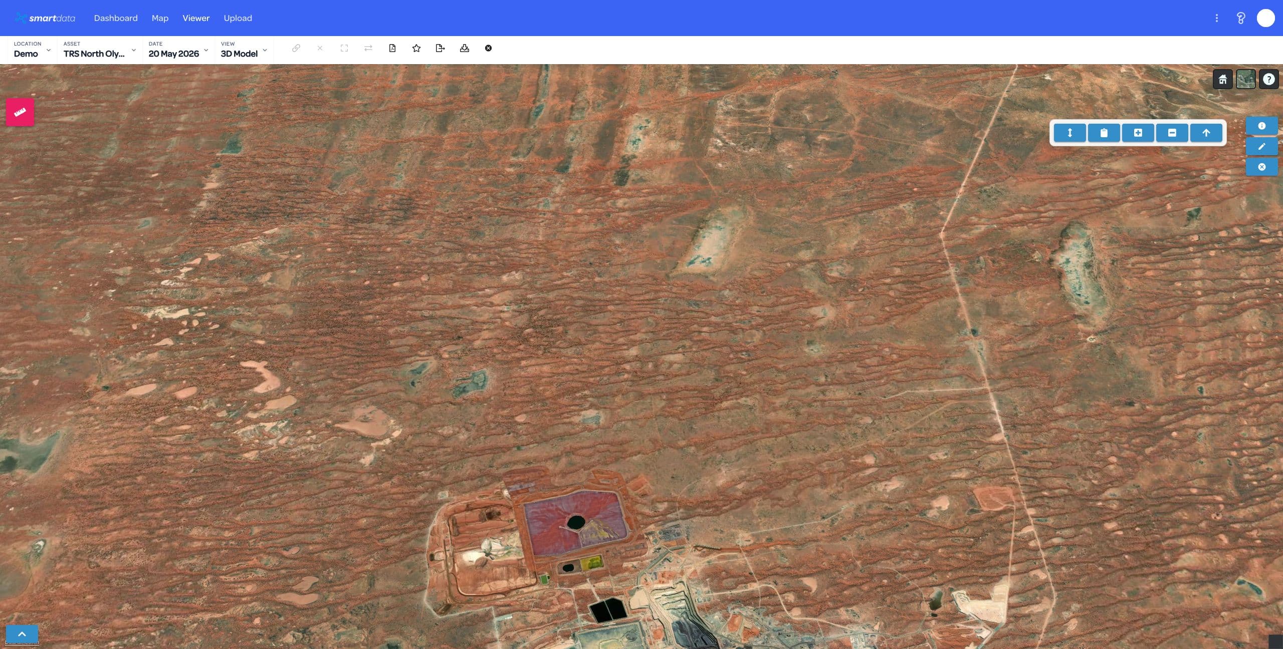 A hosted mining model open in the SmartData 3D viewer