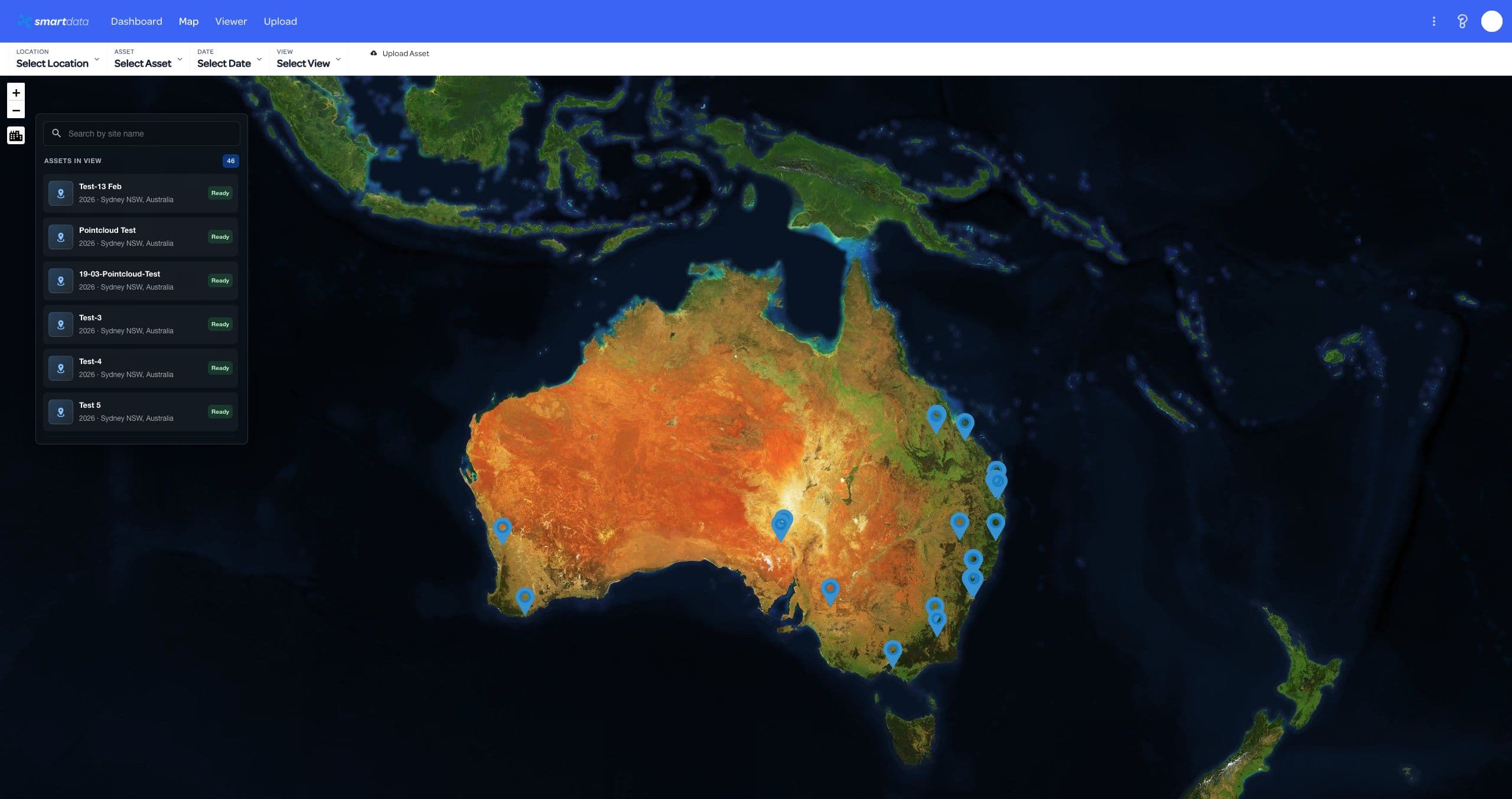 SmartData map overview for drone dataset review